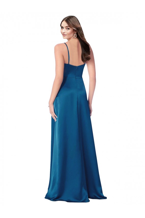 Discount Cowl Neck Salky Satin Bridesmaid Dress / Prom Dress UK