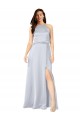 Discount Halter Neck Formal Silky Satin Bridesmaid Dress with Strappy Back UK