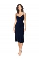 Discount Short Cocktail Midi Length Formal Silky Satin Bridesmaid Dress / Prom Dress with Cowl Neck and Cross Back Straps UK