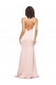Discount Full Length Ruched Formal Silky Satin Bridesmaid Dress / Prom Dress with Low Back and High Split UK