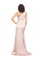 Discount Full Length One Shoulder Long Formal Silky Satin Bridesmaid Dress / Prom Dress with High Split UK