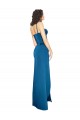 Discount Full Length Bustier Style Long Formal Silky Satin Bridesmaid Dress / Prom Dress with Low Back UK