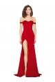 Discount Off the Shoulder Sweetheart Bustier Style Formal Silky Satin Bridesmaid Dress / Prom Dress with Side Split UK