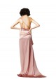 Discount Low Back One Shoulder Full Length Formal Silky Satin Bridesmaid Dress / Prom Dress UK