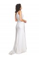 Discount One Shoulder Floor Length Silky Satin Wedding Dress with Side Slit UK