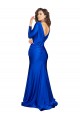 Discount Deep V-Neck Long Sleeves Formal Silky Satin Bridesmaid Dress / Prom Dress UK