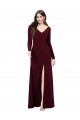 Discount Long Sleeves Spandex Bridesmaid Gown with Front Slit UK
