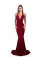 Discount Halter Mermaid Plunge V-Neckline Open Back Bow Tie Formal Spandex Bridesmaid Dress / Prom Dress UK