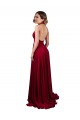 Discount A-Line Halter Plunge V-Neckline Open Back Formal Spandex Bridesmaid Dress / Prom Dress with Slit UK