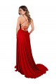 Discount Lace Over Bodice Long Spandex Bridesmaid Dress / Prom Dress with Slit UK