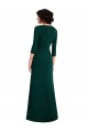 Discount Floor Length 3/4 Sleeves V-Back Draped Wrap Formal Maxi Spandex Bridesmaid Dress / Prom Dress UK