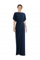 Discount Open Back Short Sleeves Draped Tulip Skirt Maxi Spandex Bridesmaid Dress / Prom Dress UK