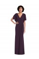 Discount Faux Wrap Split Sleeves Formal Maxi Spandex Bridesmaid Dress / Prom Dress with Cascade Skirt UK