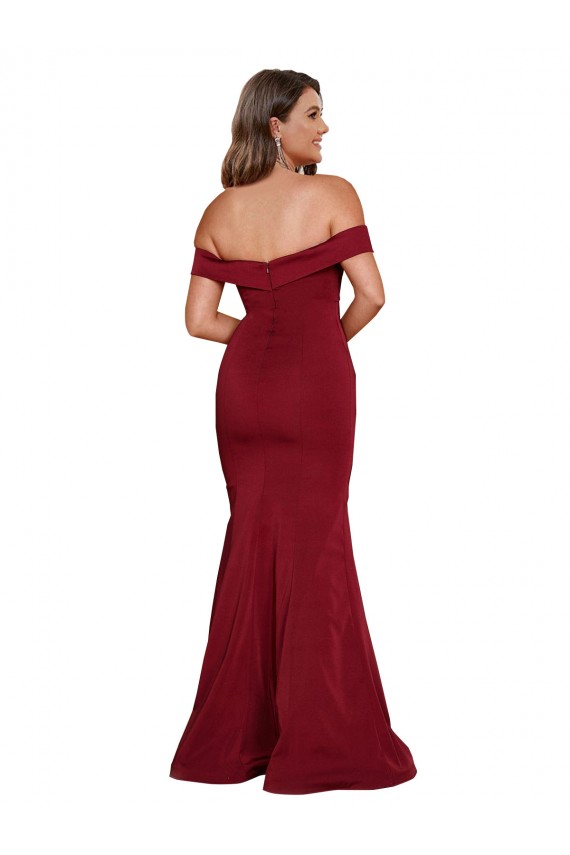 Discount Off Shoulder Sleeves Sweetheart Neckline Long Formal Spandex Bridesmaid Dress / Prom Dress UK