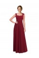Discount Square Neck Subtle Cap Sleeeves Crepe Bridesmaid Dress / Prom Dress UK