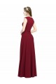 Discount Square Neck Subtle Cap Sleeeves Crepe Bridesmaid Dress / Prom Dress UK