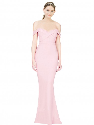 Discount Full Length Off the Shoulder Bridesmaid Dress / Prom Dress with Twist Front UK