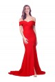 Discount Criss Cross Full Length Long Formal Crepe Bridesmaid Dress / Prom Dress with Side Split UK