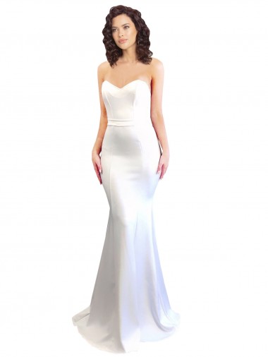 Discount Sweetheart Strapless High Neck Long Formal Crepe Bridesmaid Dress / Prom Dress UK