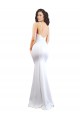 Discount Fishtail Shape Spaghetti Straps Open Back Formal Crepe Bridesmaid Dress / Prom Dress with Ruffles UK