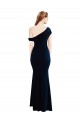 Discount Draped Off the Shoulder Fitted Formal Crepe Bridesmaid Dress / Prom Dress UK