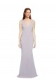 Discount Cut-Out Back V-Neckline Mermaid Formal Crepe Bridesmaid Dress / Prom Dress Keyhole Back UK