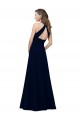 Discount High Neck Crepe Bridesmaid Dress / Prom Dress with Pleats and Keyhole Back UK