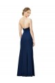 Discount Strapless Fit and Flare Long Formal Crepe Bridesmaid Dress / Prom Dress with Knot and Slit UK