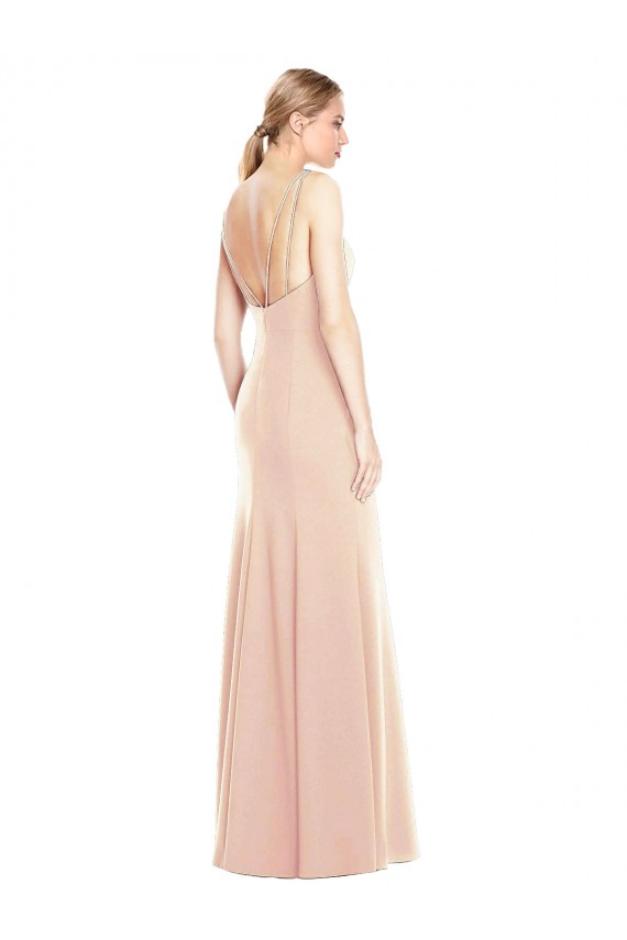 Discount V-Spaghetti Strap Open Back Bateau Neck Trumpet Bridesmaid Dress / Prom Dress UK