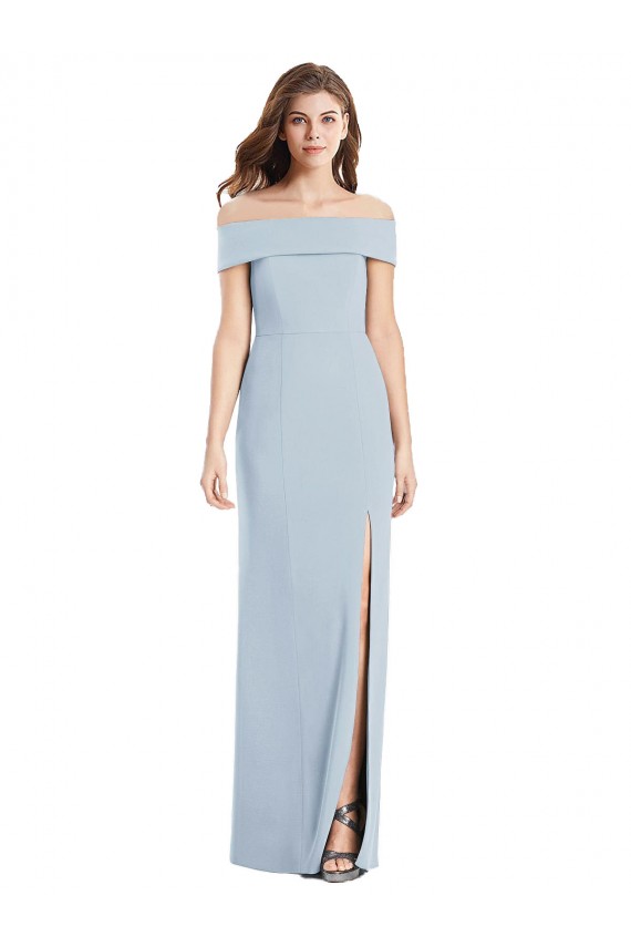 Discount Cuffed Off the Shoulder Long Trumpet Bridesmaid Dress / Prom Dress UK