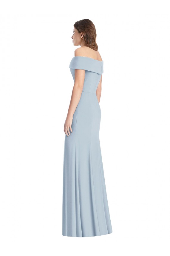 Discount Cuffed Off the Shoulder Long Trumpet Bridesmaid Dress / Prom Dress UK