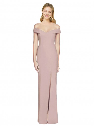 Discount Off the Shoulder Criss Cross Back Trumpet Bridesmaid Dress / Prom Dress UK