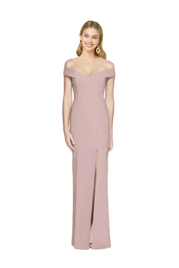 Discount Off the Shoulder Criss Cross Back Trumpet Bridesmaid Dress / Prom Dress UK