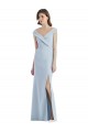 Discount Romantic Off the Shoulder Long Maxi Bridesmaid Dress with Side Slit UK