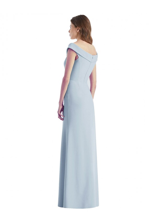 Discount Romantic Off the Shoulder Long Maxi Bridesmaid Dress with Side Slit UK