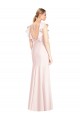 Discount Ruffle Cap Sleeves Open Back Trumpet Bridesmaid Dress / Prom Dress UK