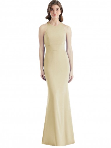 Discount Criss Cross Twist Cutout Back Trumpet Bridesmaid Dress / Prom Dress UK