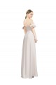 Discount Double Ruffle Flounce Sleeves Formal Crepe Bridesmaid Dress / Prom Dress with Slit UK
