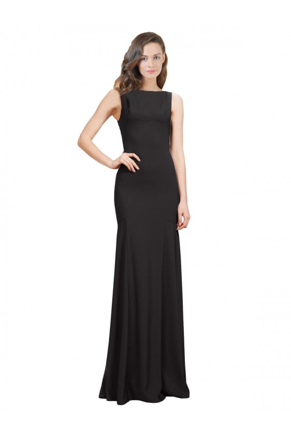 Discount Sleeveless Bateau Neckline Crepe Bridesmaid Dress / Prom Dress with Twist Back UK