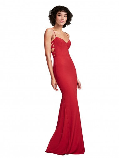 Discount Spaghetti Strap Slip Neckline Formal Crepe Bridesmaid Dress / Prom Dress UK