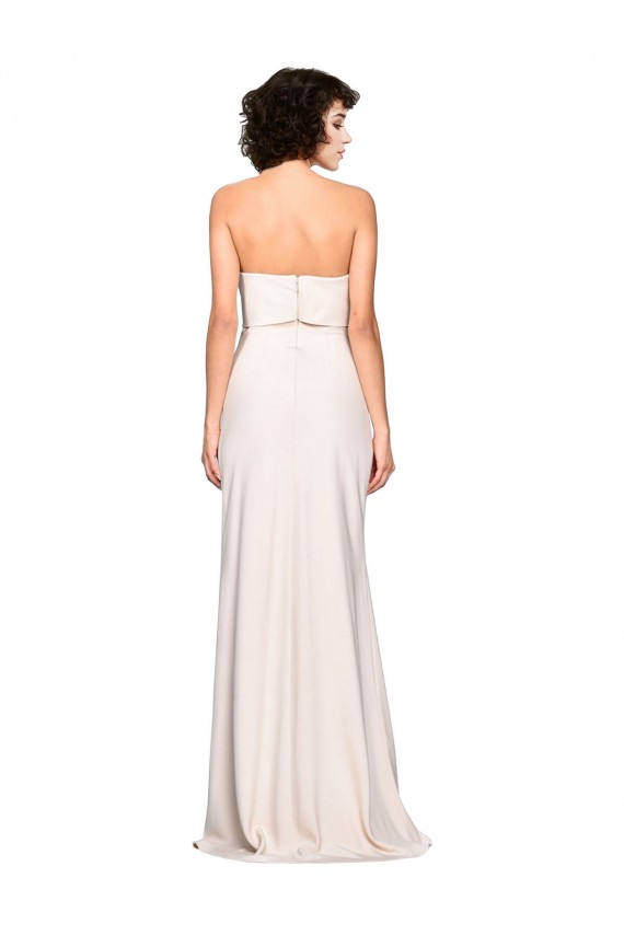 Discount Strapless Crepe Fitted Bridesmaid Dress / Prom Dress with Twist Bow UK