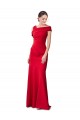 Discount Sleeveless Ruched Formal Crepe Mermaid Bridesmaid Dress / Prom Dress with Off The Shoulder Detail UK