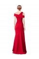Discount Sleeveless Ruched Formal Crepe Mermaid Bridesmaid Dress / Prom Dress with Off The Shoulder Detail UK