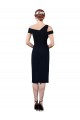 Discount Draped Cross Shoulder Stretch Formal Crepe Cocktail Dress / Homecoming Dress UK