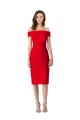 Discount Off the Shoulder Square Neck Cocktail Length Bridesmaid Dress / Prom Homecoming Dress UK