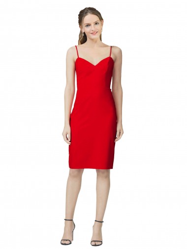 Discount Sleeveless Sheath Sweetheart Neckline Formal Crepe Bridesmaid Dress / Prom Homecoming Dress UK