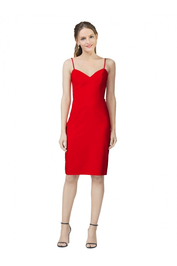Discount Sleeveless Sheath Sweetheart Neckline Formal Crepe Bridesmaid Dress / Prom Homecoming Dress UK