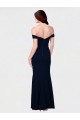 Discount Mermaid Off the Shoulder Long Formal Crepe Bridesmaid Dress / Prom Dress with Low Back UK
