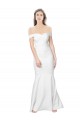 Discount Mermaid Off the Shoulder Long Formal Crepe Bridesmaid Dress / Prom Dress with Low Back UK