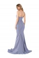 Discount Long Strapless Sweetheart Sweep Train Formal Crepe Bridesmaid Dress / Prom Dress with Low Back UK